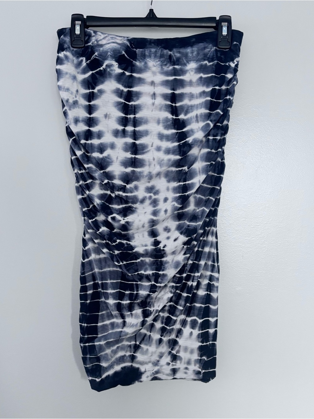 JAMES PERSE Tie Dye Ruched Pencil Skirt in Blue Size 2 - Picture 5 of 11